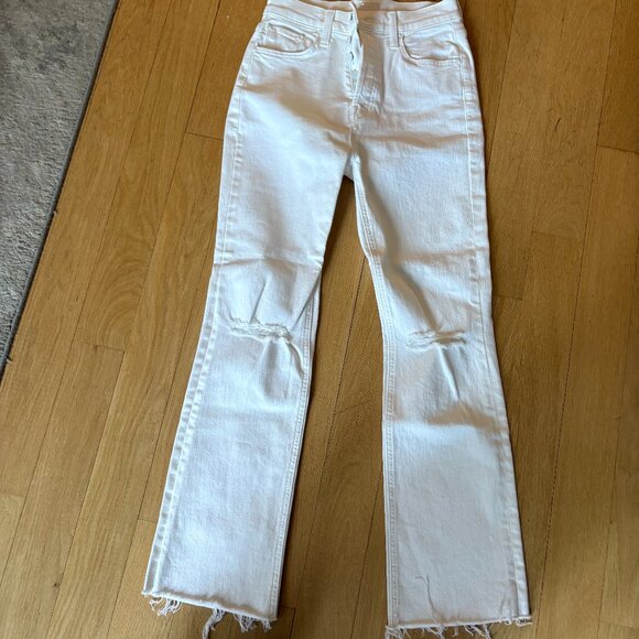 The Tripper Ankle Fray White Mother Ankle Jeans Size 25 Never Worn - Picture 1 of 1